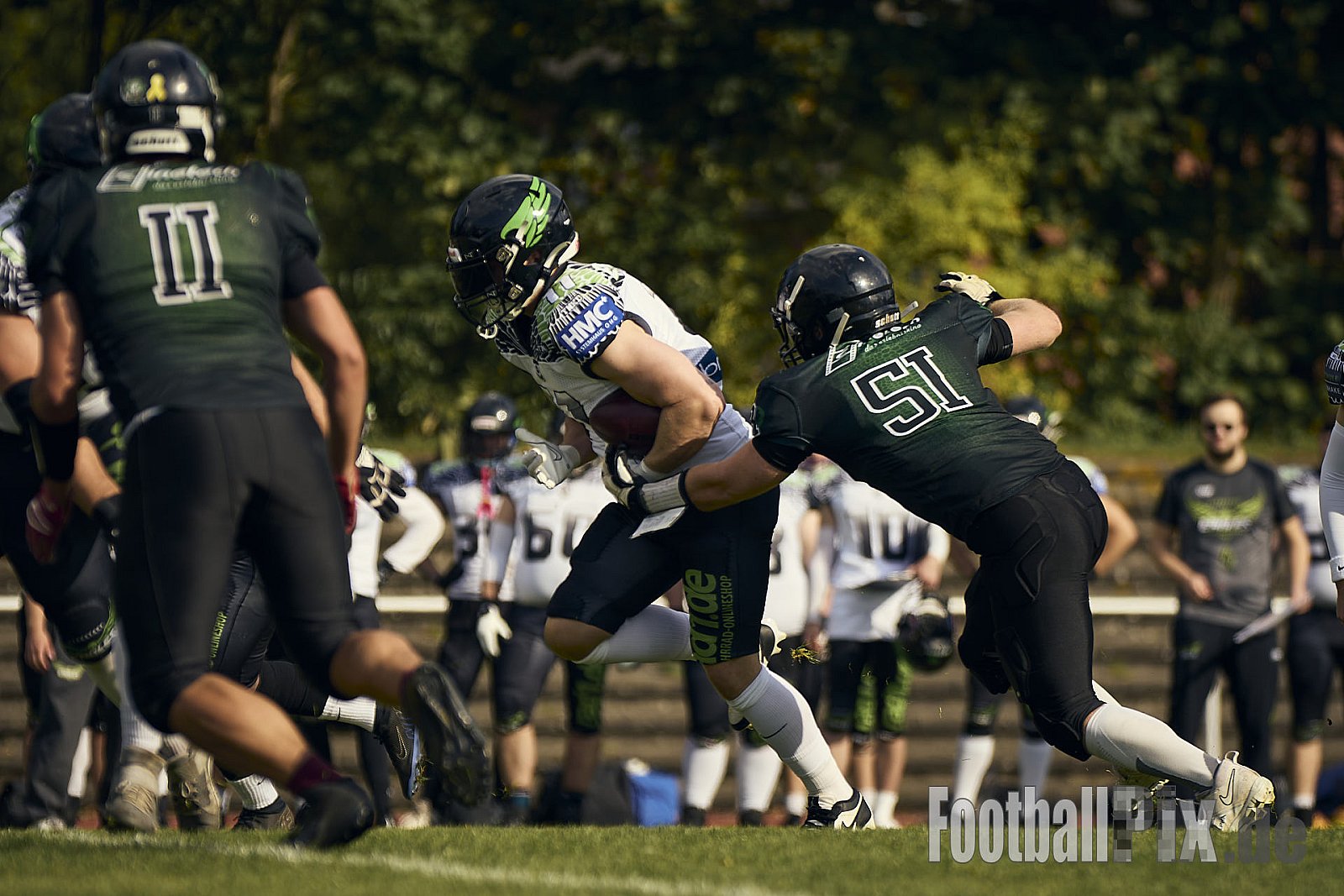 AFCV VL NRW | Rheine Raptors vs. Lippstadt Eagles | 29.09.2024 | Jahnstadion, Schützenstraße, Südesch, Eschendorf, Rheine, Kreis Steinfurt, North Rhine-Westphalia, 48429, Germany | Punkte Endstand 03 : 14 | Bildnummer: 2024-09-29_0181 - RheineRaptorsVsLippstadtEagles