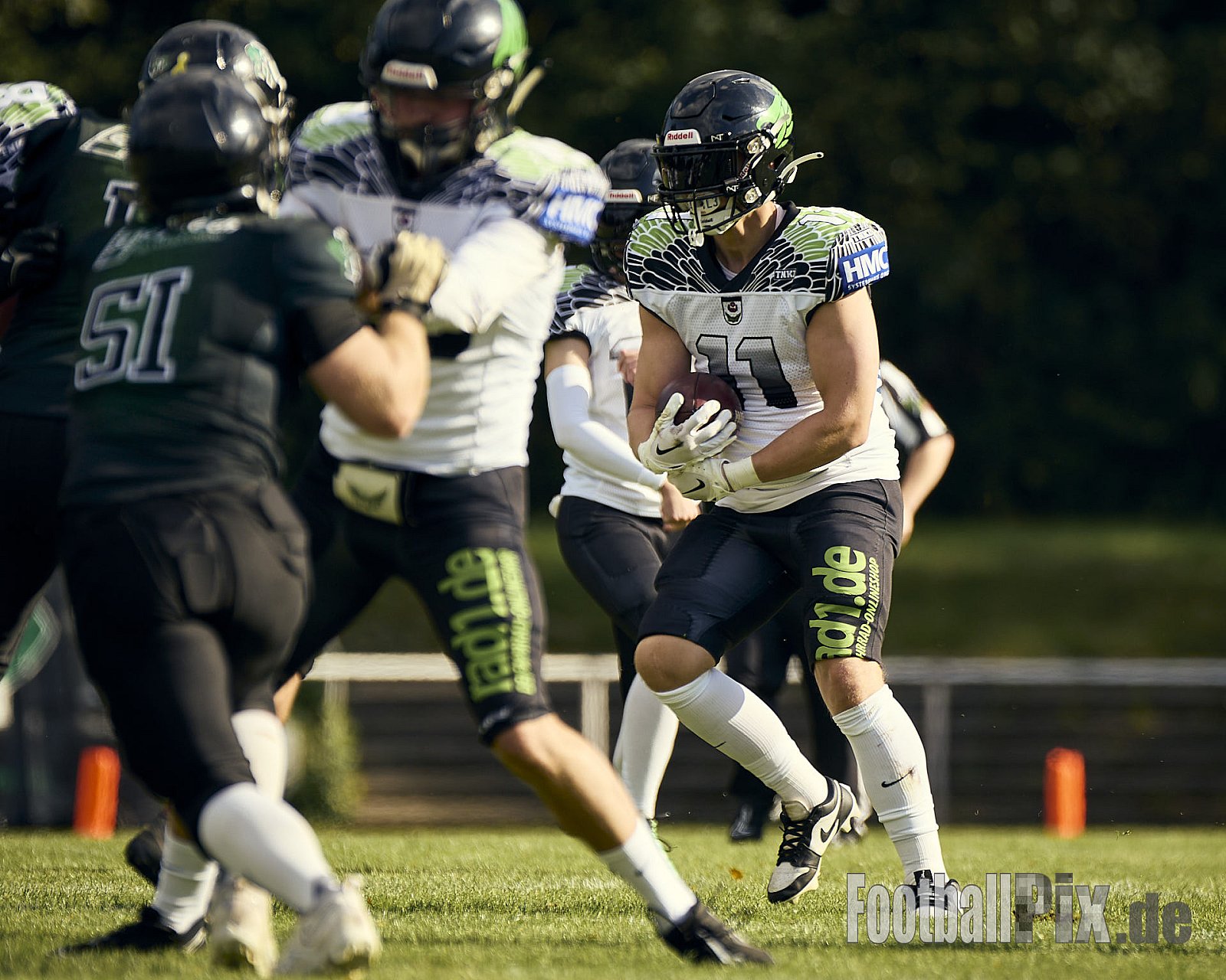 AFCV VL NRW | Rheine Raptors vs. Lippstadt Eagles | 29.09.2024 | Jahnstadion, Schützenstraße, Südesch, Eschendorf, Rheine, Kreis Steinfurt, North Rhine-Westphalia, 48429, Germany | Punkte Endstand 03 : 14 | Bildnummer: 2024-09-29_0200 - RheineRaptorsVsLippstadtEagles