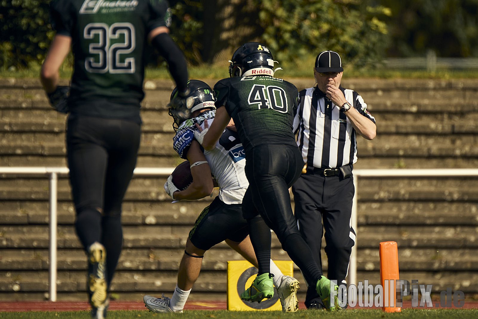 AFCV VL NRW | Rheine Raptors vs. Lippstadt Eagles | 29.09.2024 | Jahnstadion, Schützenstraße, Südesch, Eschendorf, Rheine, Kreis Steinfurt, North Rhine-Westphalia, 48429, Germany | Punkte Endstand 03 : 14 | Bildnummer: 2024-09-29_0227 - RheineRaptorsVsLippstadtEagles