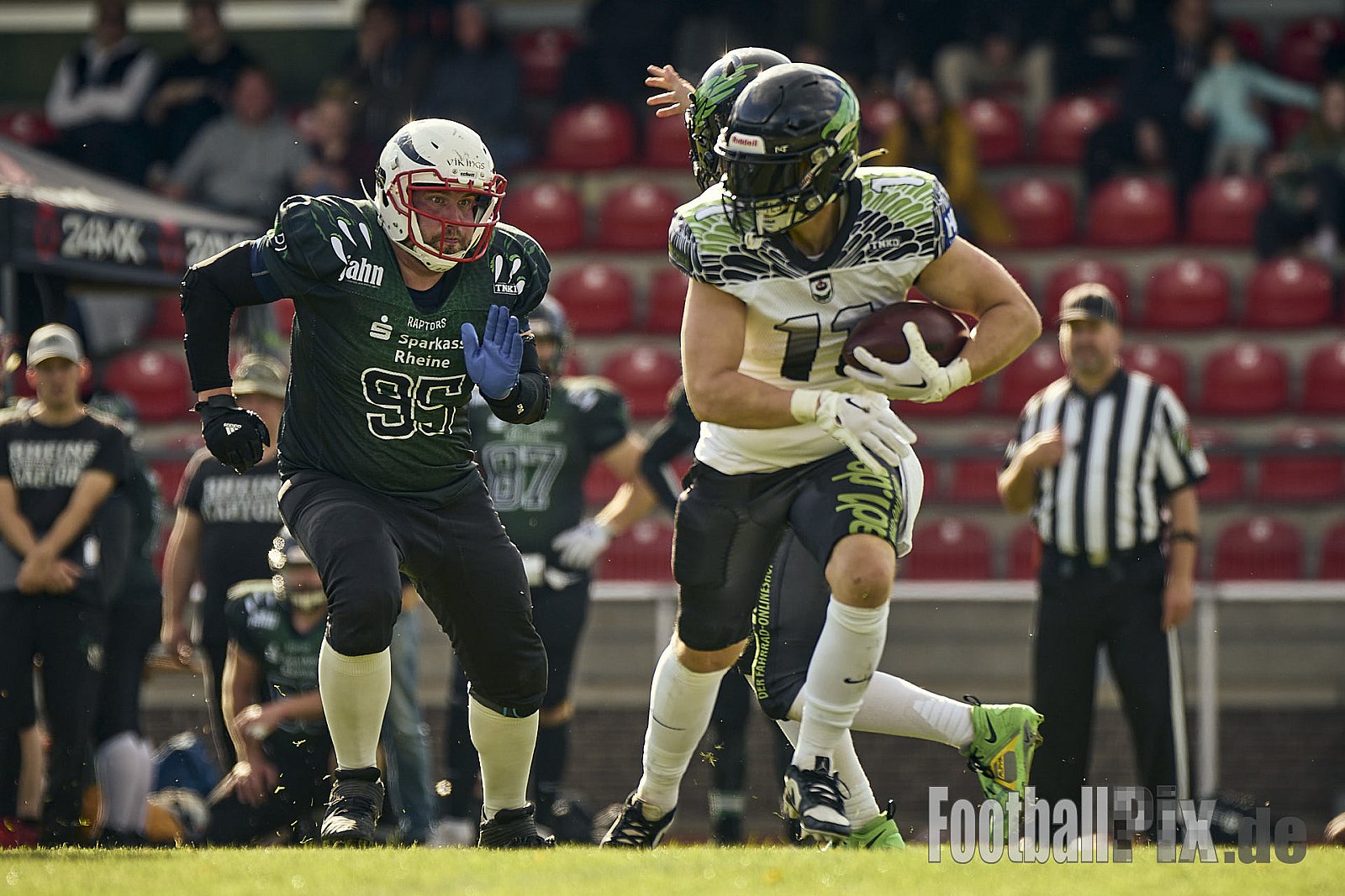 AFCV VL NRW | Rheine Raptors vs. Lippstadt Eagles | 29.09.2024 | Jahnstadion, Schützenstraße, Südesch, Eschendorf, Rheine, Kreis Steinfurt, North Rhine-Westphalia, 48429, Germany | Punkte Endstand 03 : 14 | Bildnummer: 2024-09-29_0257 - RheineRaptorsVsLippstadtEagles