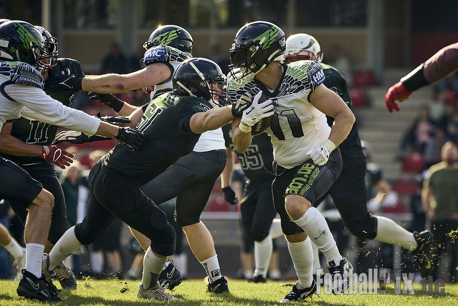 AFCV VL NRW | Rheine Raptors vs. Lippstadt Eagles | 29.09.2024 | Jahnstadion, Schützenstraße, Südesch, Eschendorf, Rheine, Kreis Steinfurt, North Rhine-Westphalia, 48429, Germany | Punkte Endstand 03 : 14 | Bildnummer: 2024-09-29_0302 - RheineRaptorsVsLippstadtEagles