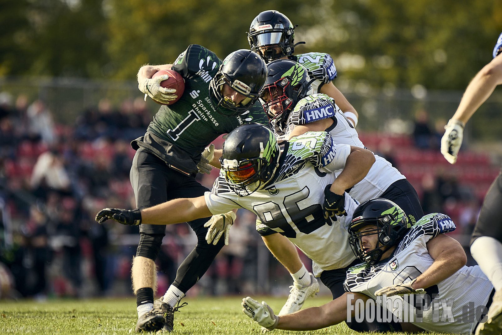 AFCV VL NRW | Rheine Raptors vs. Lippstadt Eagles | 29.09.2024 | Jahnstadion, Schützenstraße, Südesch, Eschendorf, Rheine, Kreis Steinfurt, North Rhine-Westphalia, 48429, Germany | Punkte Endstand 03 : 14 | Bildnummer: 2024-09-29_0359 - RheineRaptorsVsLippstadtEagles