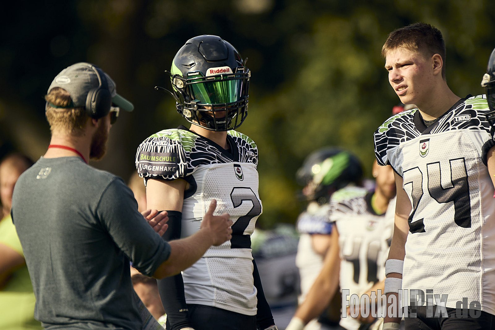 AFCV VL NRW | Rheine Raptors vs. Lippstadt Eagles | 29.09.2024 | Jahnstadion, Schützenstraße, Südesch, Eschendorf, Rheine, Kreis Steinfurt, North Rhine-Westphalia, 48429, Germany | Punkte Endstand 03 : 14 | Bildnummer: 2024-09-29_0396 - RheineRaptorsVsLippstadtEagles
