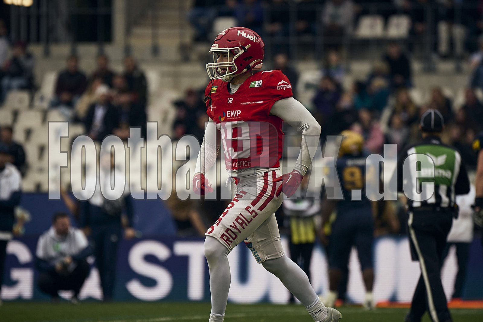 GFL Bowl | Potsdam Royals vs. Dresden Monarchs | 12.10.2024 | Stadion an der Hafenstraße, 97A, Hafenstraße, Vogelheim, Stadtbezirk V, Essen, North Rhine-Westphalia, 45356, Germany | Punkte Endstand 27 : 21 | Bildnummer: 2024-10-12_0291 - GFLBowl2024PotsdamRoyalsVsDresdenMonarchs