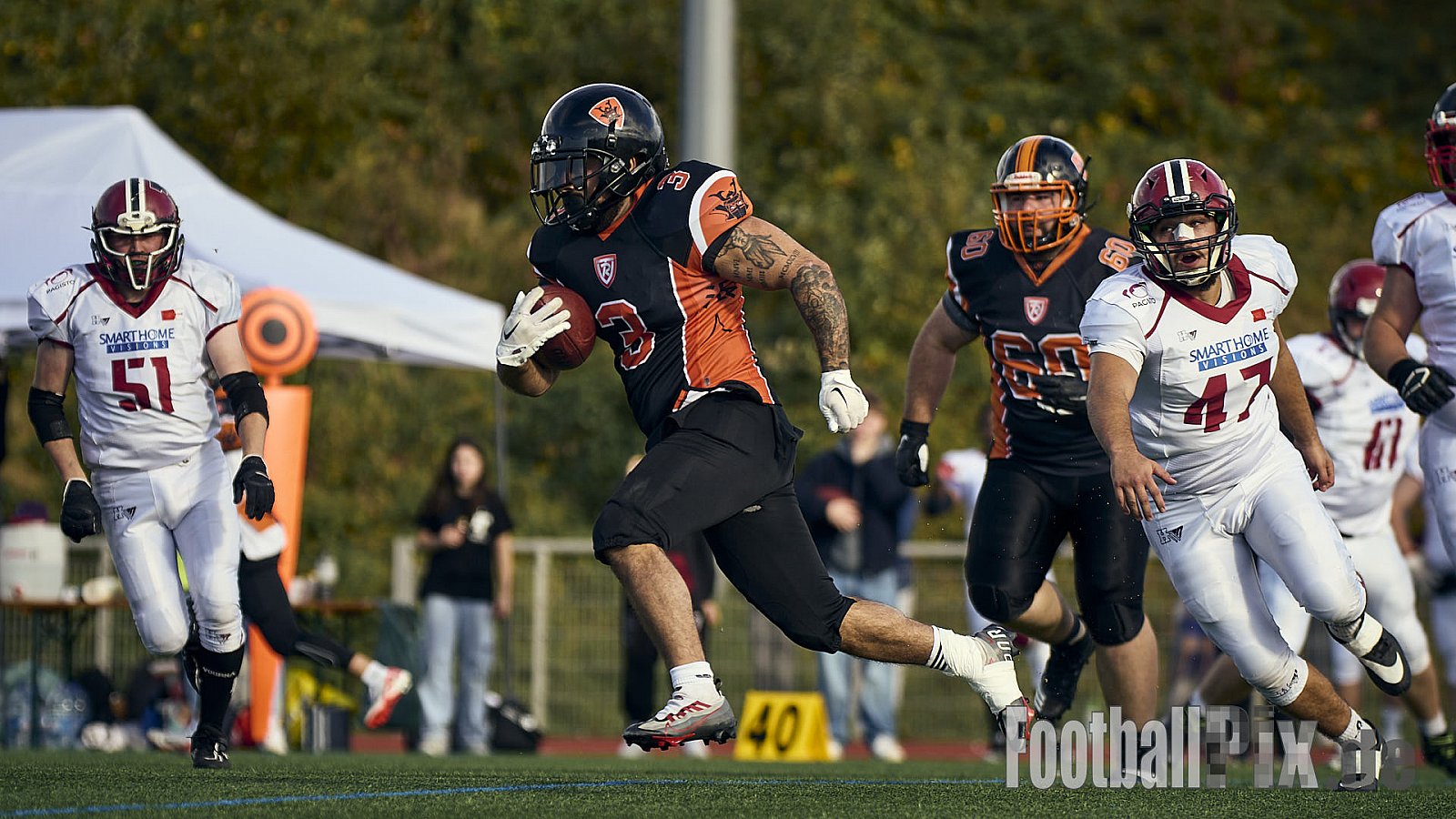 AFCV LL NRW | Cologne Ronin vs. Iserlohn Titans | 19.10.2024 | Bezirkssportanlage Rodenkirchen, Sürther Straße, Michaelshoven, Rodenkirchen, Cologne, North Rhine-Westphalia, 50999, Germany | Punkte Endstand 29 : 42 | Bildnummer: 2024-10-19_0192 - CologneRoninVsIserlohnTitans