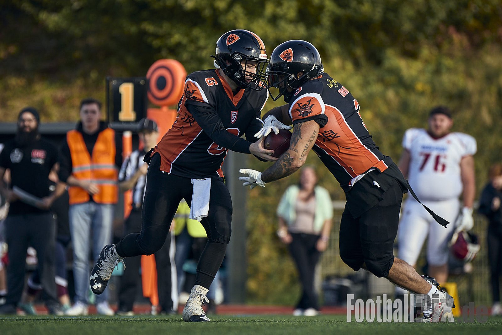 AFCV LL NRW | Cologne Ronin vs. Iserlohn Titans | 19.10.2024 | Bezirkssportanlage Rodenkirchen, Sürther Straße, Michaelshoven, Rodenkirchen, Cologne, North Rhine-Westphalia, 50999, Germany | Punkte Endstand 29 : 42 | Bildnummer: 2024-10-19_0261 - CologneRoninVsIserlohnTitans