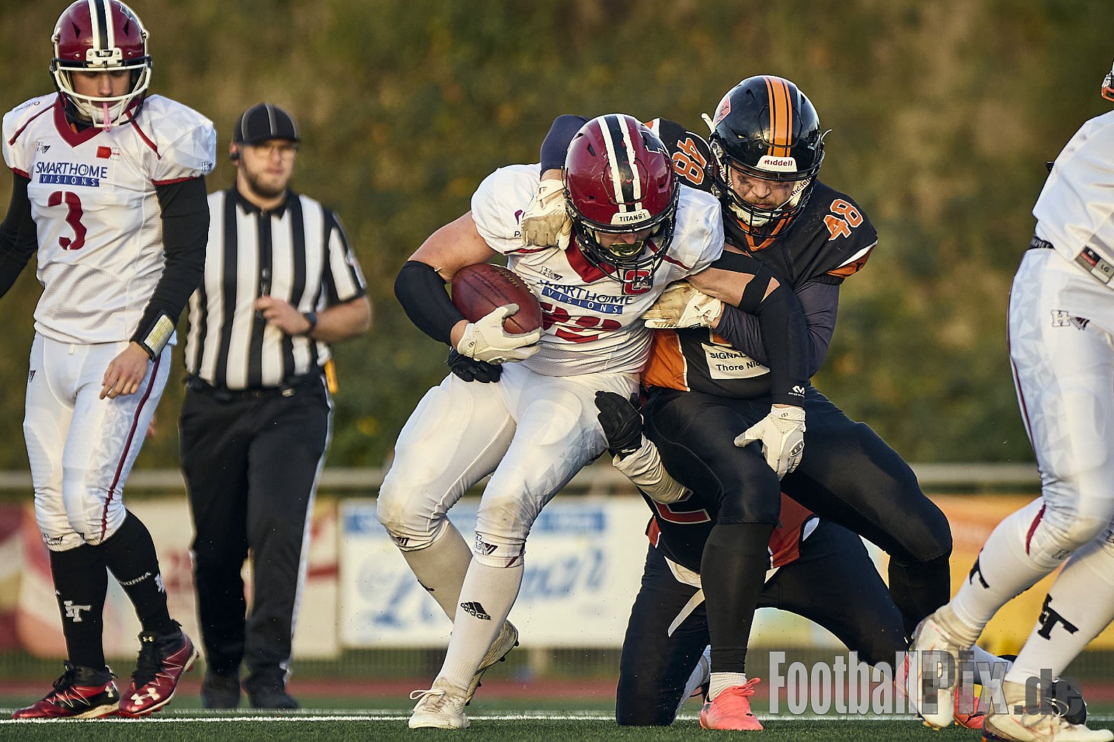 AFCV LL NRW | Cologne Ronin vs. Iserlohn Titans | 19.10.2024 | Bezirkssportanlage Rodenkirchen, Sürther Straße, Michaelshoven, Rodenkirchen, Cologne, North Rhine-Westphalia, 50999, Germany | Punkte Endstand 29 : 42 | Bildnummer: 2024-10-19_0696 - CologneRoninVsIserlohnTitans