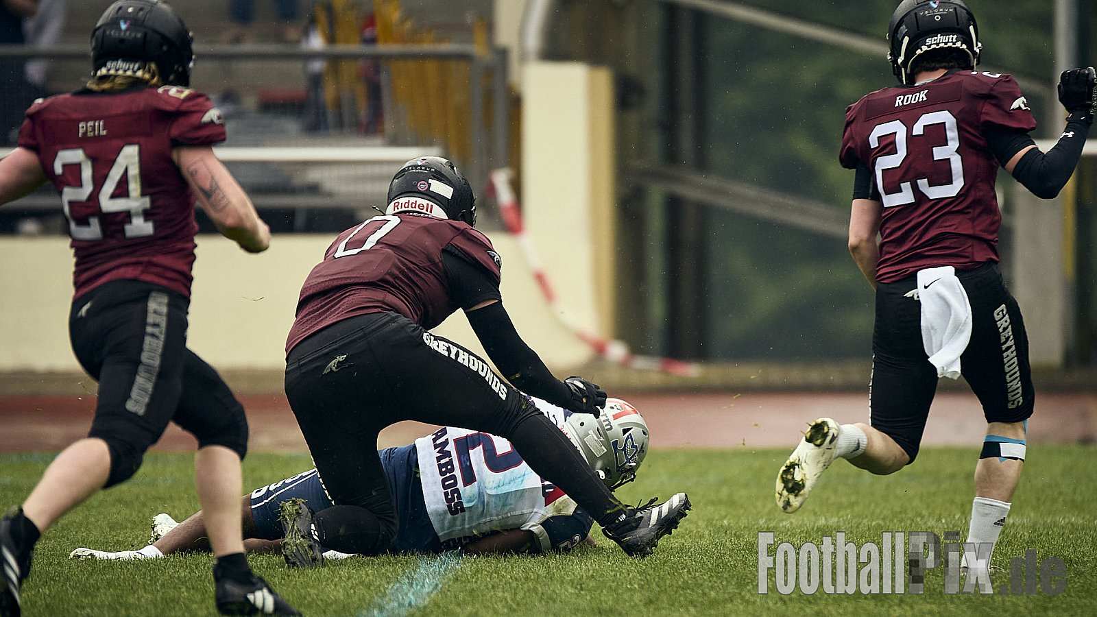 AFCV OL NRW | Remscheid Amboss vs. Wuppertal Greyhounds | 03.05.2025 | Stadion Reinshagen, Remscheid | Punkte Endstand 14 : 07 | Bildnummer: 2025-05-03_0404 - RemscheidAmbossVsWuppertalGreyhounds