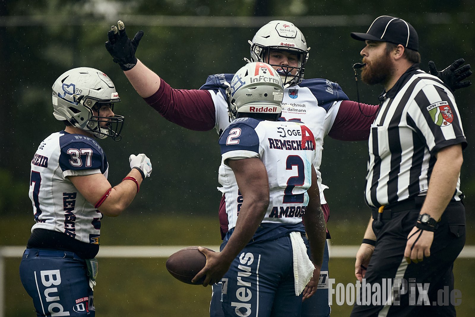 AFCV OL NRW | Remscheid Amboss vs. Wuppertal Greyhounds | 03.05.2025 | Stadion Reinshagen, Remscheid | Punkte Endstand 14 : 07 | Bildnummer: 2025-05-03_0441 - RemscheidAmbossVsWuppertalGreyhounds