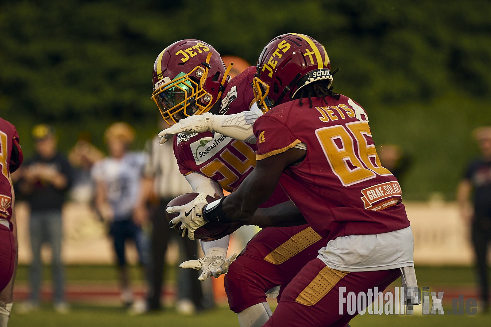 AFCV RL NRW | Troisdorf Jets vs. Essen Assindia Cardinals | 17.05.2025 | Aggerstadion, 53840 Troisdorf | Punkte Endstand 19 : 14 | Bildnummer: 2025-05-17_0380 - TroisdorfJetsVsEssenAssindiaCardinals