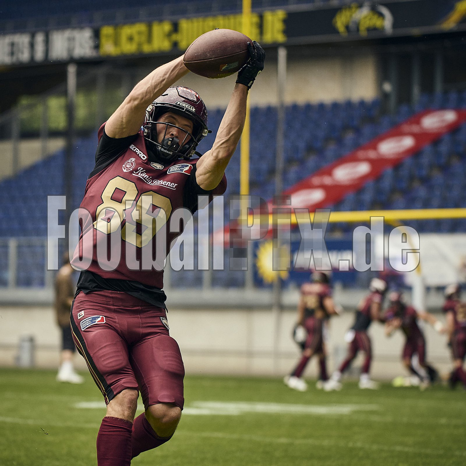 #89 Leon Höltker, Wide Receiver, Rhein Fire | ELF | Hamburg Sea Devils at Rhein Fire |  Punkte Endstand 0 : 43 | Schauinsland-Reisen-Arena, Duisburg | 14.06.2025 - HamburgSeaDevilsAtRheinFire