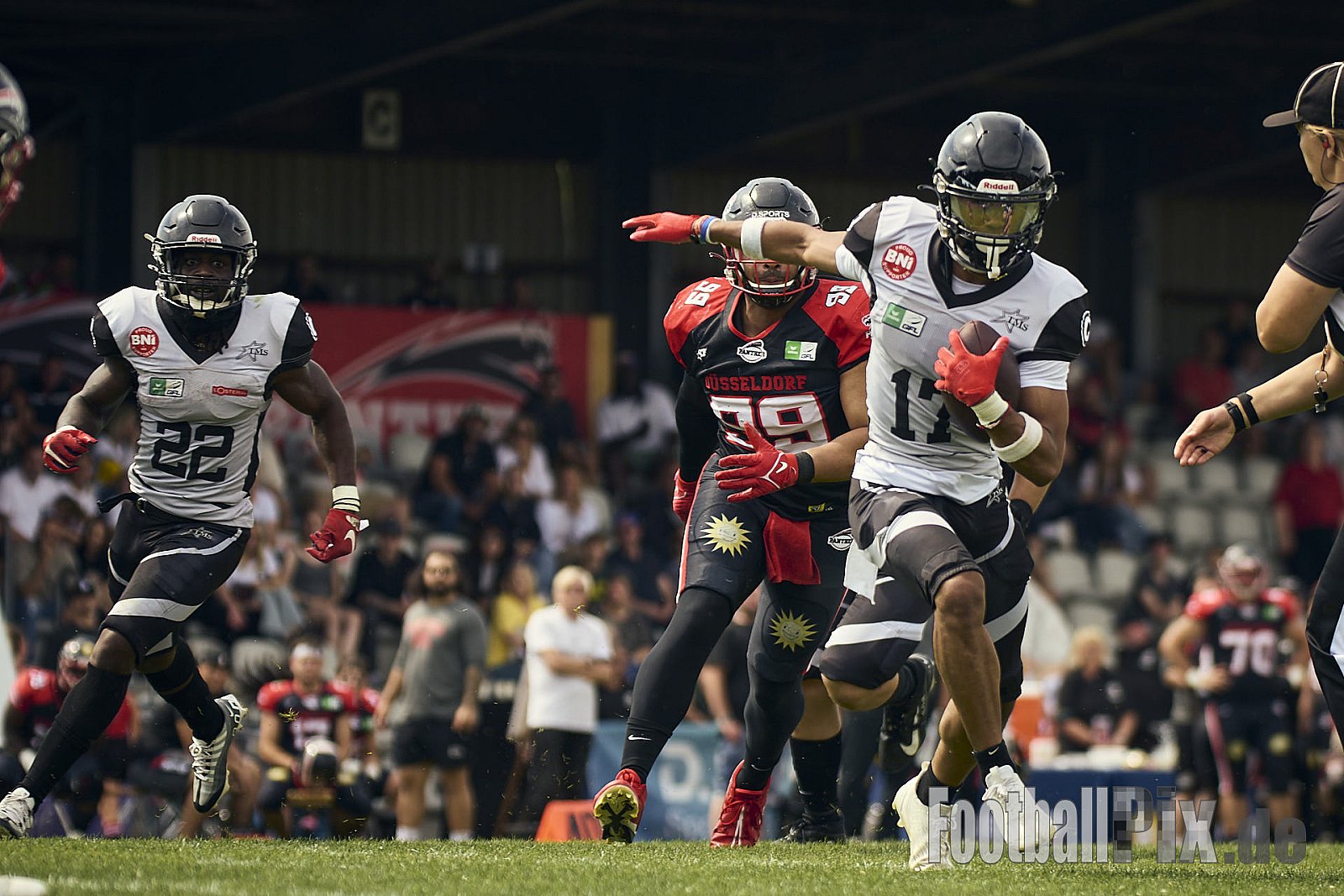 GFL | Düsseldorf Panther vs. Berlin Rebels |  Punkte Endstand 14 : 21 | Stadion Benrath, Dusseldorf | 15.06.2025
Job ID: 2025-06-15_0479 - DPantherVsBerlinRebels