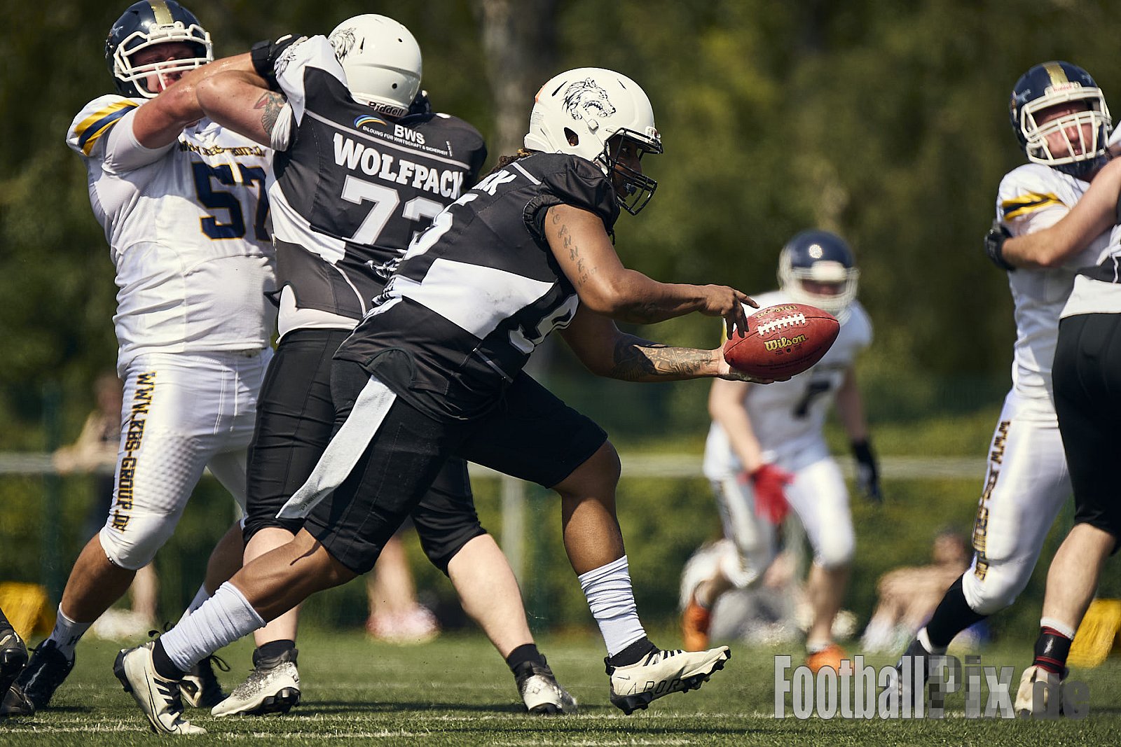 AFCV OL NRW | Dortmund Giants vs. Mönchengladbach Wolfpack |  Punkte Endstand 07 : 33 | Hoeschpark, Dortmund | 21.06.2025 | Job ID: 2025-06-21_0141 - DortmundGiantsVsMgWolfpack