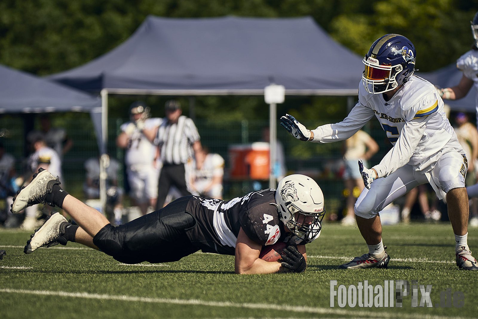 AFCV OL NRW | Dortmund Giants vs. Mönchengladbach Wolfpack |  Punkte Endstand 07 : 33 | Hoeschpark, Dortmund | 21.06.2025 | Job ID: 2025-06-21_0404 - DortmundGiantsVsMgWolfpack