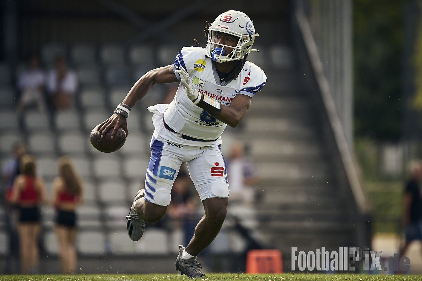 GFL | Düsseldorf Panther vs. Pforzheim Wilddogs |  Punkte Endstand 14 : 07 | Stadion Benrath, Düsseldorf | 28.06.2025 | Job ID: 2025-06-28_0281 - DPantherVsPforzheimWilddogs