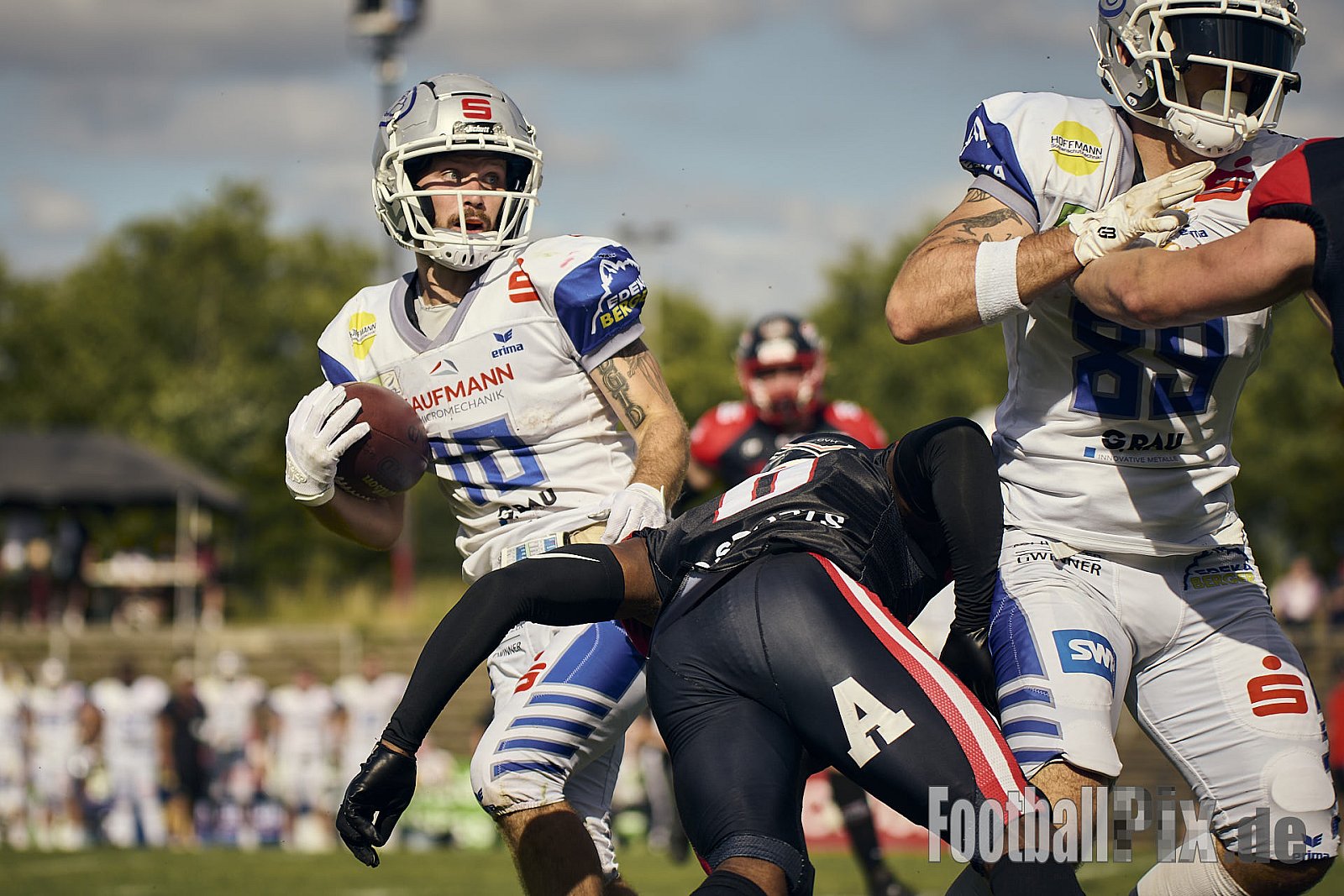 GFL | Düsseldorf Panther vs. Pforzheim Wilddogs |  Punkte Endstand 14 : 07 | Stadion Benrath, Düsseldorf | 28.06.2025 | Job ID: 2025-06-28_0722 - DPantherVsPforzheimWilddogs