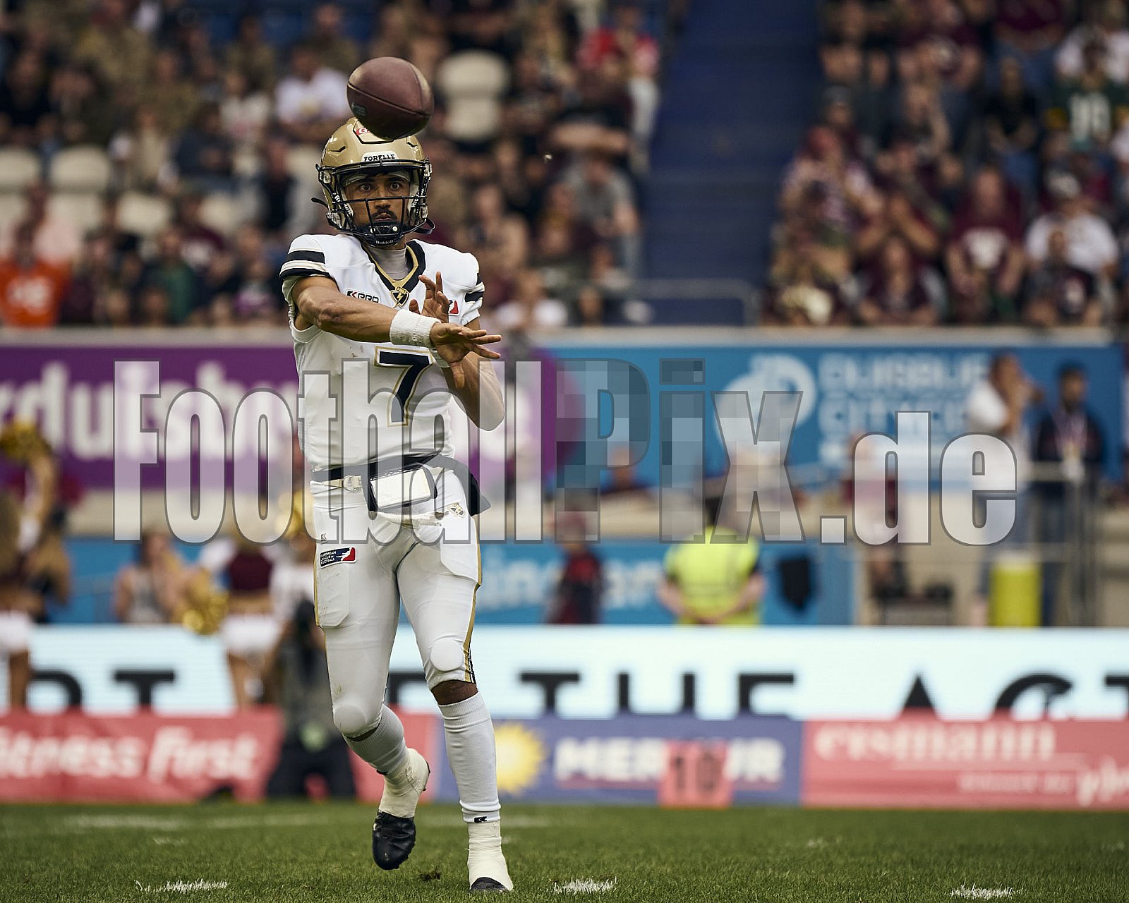 #7 Jakeb Sullivan, Quarterback, Berlin Thunder | ELF | Berlin Thunder at Rhein Fire |  Punkte Endstand 07 : 69 | Schauinsland-Reisen-Arena, Duisburg | 27.07.2025 - BerlinThunderAtRheinFire