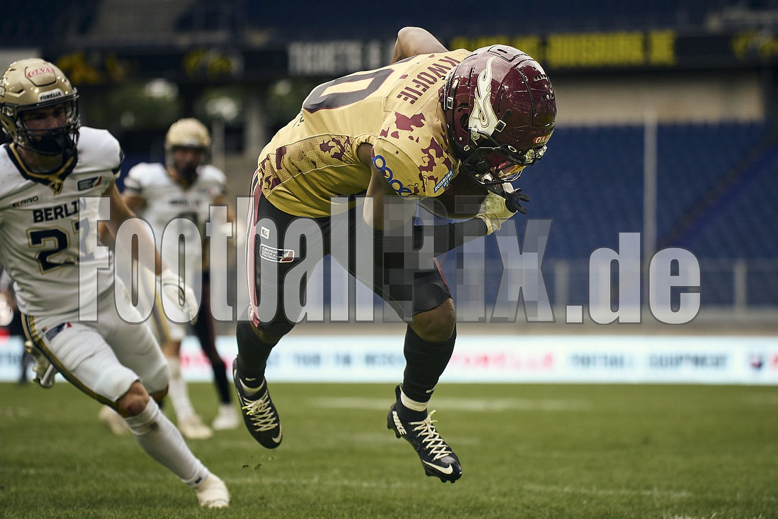 #10 Harlan Kwofie, Wide Receiver, Rhein Fire | ELF | Berlin Thunder at Rhein Fire |  Punkte Endstand 07 : 69 | Schauinsland-Reisen-Arena, Duisburg | 27.07.2025 - BerlinThunderAtRheinFire