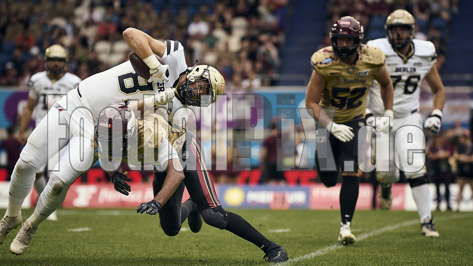 #81 Niclas Kranz, Tight End, Berlin Thunder | ELF | Berlin Thunder at Rhein Fire |  Punkte Endstand 07 : 69 | Schauinsland-Reisen-Arena, Duisburg | 27.07.2025 - BerlinThunderAtRheinFire