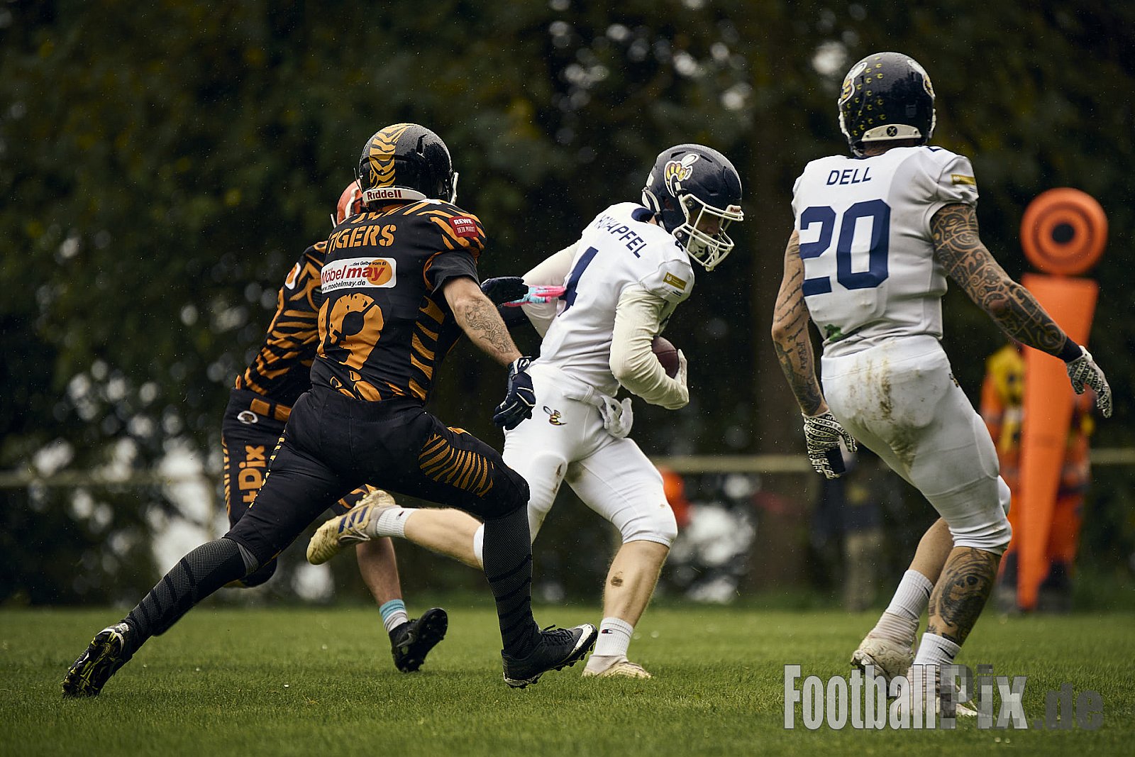 AFCV RLP Bezirksliga Mitte | Mosel Valley Tigers vs. Hanau Hornets |  Punkte Endstand 09 : 68 | Sportplatz Leienkaul, Laubach | 21.09.2025 | Job ID: 2025-09-21_0545 - MoselValleyTigersVsHanauHornets