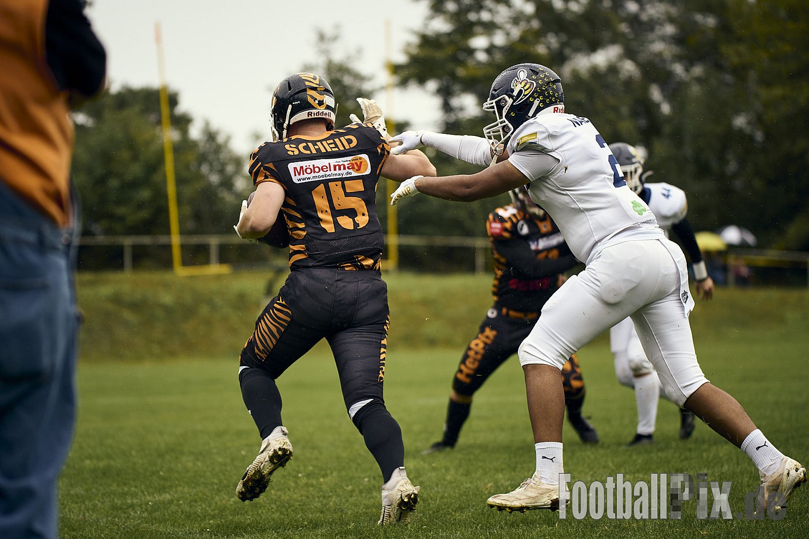 AFCV RLP Bezirksliga Mitte | Mosel Valley Tigers vs. Hanau Hornets |  Punkte Endstand 09 : 68 | Sportplatz Leienkaul, Laubach | 21.09.2025 | Job ID: 2025-09-21_0717 - MoselValleyTigersVsHanauHornets