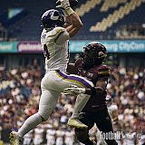 #14 Yannick Mayr, Wide Receiver, Vienna Vikings | AFLE | Vienna Vikings @ Rhein Fire | Final Score 28:16 | Schauinsland-Reisen-Arena, Duisburg | 18.07.2026 | Job ID: 2026-07-18_0450 - ViennaVikingsAtRheinFire
